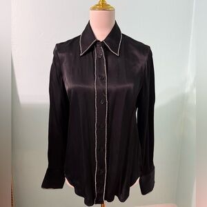 🆕 ZARA Black Top w/Rhinestone Details